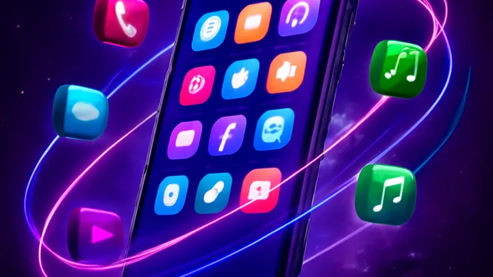 3666 COM Sleek smartphone floating in space