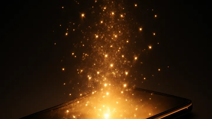 3666 COM Modern phone with glowing screen